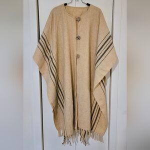 Vintage 60s 70s Wool Blanket Ponch Onesize
